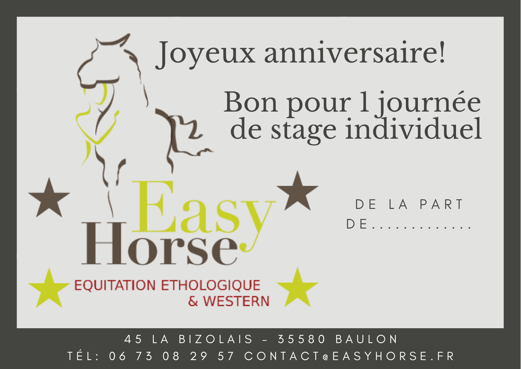 stage ETHOLOGIE & WESTERN, Easy horse